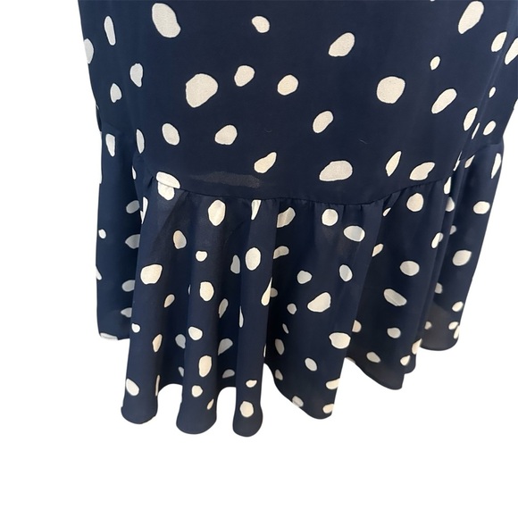 Abercrombie & Fitch Navy White Polka Dot Wrap Dress XXS Cottagecore Coquette - Picture 6 of 7